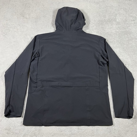 Outerknown Windbreaker Jacket Mens Large Black Active Warm-Up Hooded Full Zip - Picture 13 of 15